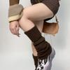Calcetines Flojos Dulces y Frescos Estilo JK Japonés Calcetines de Punto Grueso para Otoño e Invierno Calentadores de Piernas Largos Hasta el Muslo Calentadores de Piernas Cálidos con Botas