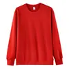 Sudadera para Hombre de Algodón 320g Hombro Normal Cuello Redondo Manga Larga Estilo Coreano Casual Holgada Moderna Versátil Color Sólido