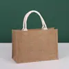 Sacolas Transfronteiriças Logo Personalizado Bolsas de Linho Sacolas de Lona Juta Sacolas de Presente Publicidade da Empresa Personalizadas