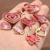 21 Pingente Multicolorido de Dia dos Namorados Gota de Óleo Amor Rosa AMOR Balão de Ar Quente Faça Você Mesmo Joias de Liga Pequenos Acessórios