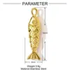 Collar Colgante Animales Elefante Jirafa Goteo de Aceite Estéreo 3D Acero de Titanio DIY Pendientes de Pescado Joyería de Acero Inoxidable Colgante