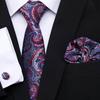Spot de alta qualidade de poliéster gravata de seda dos homens flor de caju padrinho homem Casamento gravata bolso conjunto Jacquard