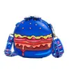 Versión Coreana Mini Bolsos de Hombro para Niños y Niñas Caricatura Lindo Pequeña Hamburguesa Bolso Cruzado para Bebé Nuevo Bolso Infantil Estampado