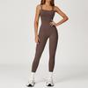 Macacão Ze Chuang Sensação Nua com Costas Cruzadas, Roupa de Yoga Slim Fit Integrada para Corrida ao Ar Livre e Fitness 4509