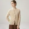 Cardigan de punto Consinee 100% cachemira pura con cuello redondo para mujer Exquisito estilo abrigo suéter vintage Prenda exterior