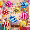 Globos de Papel de Aluminio con Forma de Caramelo Transfronterizos, Decoraciones para Fiestas de Cumpleaños Infantiles, Globos Fotográficos de Caramelo con Rayas y Puntos