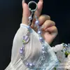 Corrente para Celular com Contas de Liga Metálica Pequena Libélula Corrente para Celular com Contas de Cristal Cordão para Celular Bolsa Chaveiro Corrente para Pendurar