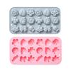 En stock molde de silicona de 18 piezas flor pequeña hoja caramelo lazo y otros para modelar molde para hornear pastel molde para chocolate