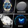 Reloj marca Oli Shi nuevo espejo de diamante reloj de cuarzo doble calendario escala de diamante luminosa reloj para hombre