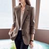 Una variedad de nuevos trajes pequeños de otoño de estilo coreano ajustados de manga larga para mujer, traje largo de negocios