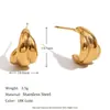Moda Ins Europea y Americana Elegantes de Nicho Retro Pendientes de Alta Gama Acero Inoxidable Chapado en Oro de 18 Quilates Pendientes Rayados de Calabaza para Mujer