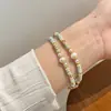 Collar de Perlas de Agua Dulce Naturales Vidrio de Color Verano Dopamina Piedra Natural con Cuentas Accesorios Cadena para Clavícula Apilada para Mujer