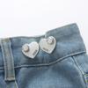 Artefacto de cintura con diamantes de imitación, botones sin costuras y sin clavos, hebilla extraíble, botones para jeans, hebilla de cintura ajustable