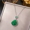 Corrente de clavícula em aço titânio estilo nacional retrô pingente de cadeado da paz de jade temperamento versátil acessórios de estilo chinês de alta qualidade