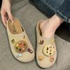 Pantuflas de Dibujos Animados con Suela Gruesa y Puntera Reforzada para Mujer, Calzado Exterior Nuevo Otoño e Invierno 2025, Zapatos Birkenstock Slip-On que Aumentan la Altura para Mujer