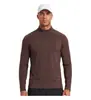Camiseta de Manga Larga para Hombre con Cuello Alto y Media Cremallera, tipo Algodón, Ligera, Transpirable, Elástica, Suave con la Piel, para Exteriores, Fitness, Casual