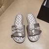 Nuevos Botones de Borla de Perla China Satén Novia Dama de Boda Hotel Hogar Antideslizantes Pantuflas de Bata Matutina