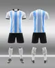 Camiseta de Fútbol Selección Argentina Camiseta Mundial Camiseta de Fútbol para Aficionados Local Personalizable en Blanco Sublimación