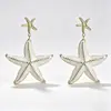Pendientes Florales Grandes de Rafia Estilo Vacacional Junto al Mar Populares de Lujo Ligero Pendientes de Estrella de Mar Pendientes Elegantes de Nicho