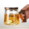 Taza de Vidrio Popular con Vista a la Montaña y al Río, Filtro Interior de Vidrio de Borosilicato Alto, Taza de Té de Gama Alta con Separación de Té y Agua