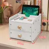 Caja de Almacenamiento para Cosméticos, Tipo Cajón para Joyería, Productos para el Cuidado de la Piel, Mascarilla Facial, Lipstick, con Espejo, Organizador de Escritorio, Caja de Almacenamiento Grande