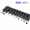 10 fuente de alimentación móvil para notebook Adaptador universal de CC Adaptador hembra DC5.5 * 2.1mm adaptador