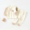 Conjunto Dividido para Recién Nacidos de Algodón Puro Ropa de Otoño para Niños y Pantalones Ropa para Luna Llena de Monje Recién Nacido Pijamas para las Cuatro Estaciones Sin Huesos