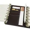 Caderno A7 de Folhas Soltas Marrom Escuro Estilo Xiaohongshu com Dupla Argola, Diário e Bloco de Notas Portátil Criativo e Estiloso