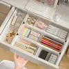 Caja de almacenamiento para cajón con separadores integrados, organizador de papelería para escritorio de dormitorio extensible, portalápices y estante de almacenamiento multifuncional