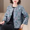 Calidad Garantizada, Cómodo, Rejuvenecedor, Elegante, Adelgazante, Nuevo Estilo Chino, Estilo Nacional, Brocado Song, Seda, Abrigo Talla Grande para Madres de Mediana Edad, Primavera