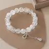 Pulsera de Calabaza de Cristal Blanco Natural Lujo Ligero Gama Alta Versátil Diseño de Nicho Pulsera para Novias Regalo para Mujeres