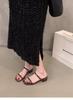 Zapatos de tacón alto de una tira estilo francés, Sandalias plateadas de tacón grueso, Sandalias nuevas estilo chino para mujer, Faldas de verano, Zapatos de hada
