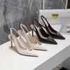 Zapatos de Tacón Alto para Mujer Primavera/Verano 2026 Nuevas Sandalias Cerradas Estilo Francés, Elegantes Tacones de Aguja Puntiagudos, Zapatos Individuales Versátiles con Tacones Finos y Punteras Cerradas