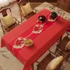 Toalha de Mesa de Ano Novo Vermelha Nova 2026, Impermeável, Resistente a Óleo, Sem Lavagem, Toalha de Mesa Festiva de Alta Qualidade para Casa, Mesa de Jantar e Mesa de Centro