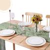 Camino de Mesa de Voile Transfronterizo de Amazon Tela Plisada Fiesta de Vacaciones Decoración de Boda Camino de Mesa Arrugado Venta al por Mayor