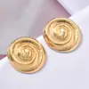 Nuevos Pendientes de Clip Redondos Sencillos Estilo Francés con Patrón de Martillo sin Agujeros para Orejas para Mujer Moda Anillos de Aro con Hilo en Espiral para Venta Caliente Transfronteriza