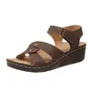 2023 novas sandálias de comércio exterior transfronteiriças plataforma feminina de Velcro de cunha amazônica plus size sandálias de tira em estoque