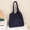 Bolsa Tote Simples Bordada com Letra para Mulheres, Nova Bolsa de Mão Leve de Tecido de Nylon de Grande Capacidade, Bolsa da Moda para o Dia a Dia