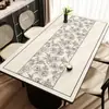 Tapete de mesa de jantar luxuoso e de alta qualidade, lavável, à prova de óleo, à prova d'água, resistente ao calor, tapete de mesa de couro, tapete de mesa de centro, toalha de mesa estilo francês