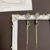 Pendientes Largos Elegantes con Borlas Pendientes de Alto Nivel con Sentido de Diseño de Nicho Accesorios para Orejas de Lujo Ligero Asimétricos para Mujer