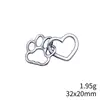 32X20Mm 1.95g Prata Antiga DIY Liga Acessórios Material Recortado Pata de Cachorro Coração Pingente