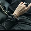 Pulsera de llave de corazón de bloqueo para personas, pulsera tejida de candado de amor negro de temperamento explosivo de nicho, personalidad dulce y genial
