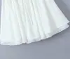 Vestido Corto de Algodón Blanco con Cintura de Manga Corta para Mujer, Estilo Europeo y Americano, Primavera 2025 6439