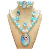 [Conjunto de 5 piezas] Collar para niños, pulsera, anillo, clip para la oreja, collar de princesa Elsa, collar de Sofía