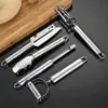 Pelador de Acero Inoxidable Juego de Cinco Piezas Rallador Doméstico Cortador de Melón Combinación Cuchillo de Cuatro Usos Placa Elevadora Herramienta de Cocina para Cabello