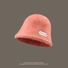 Sombrero de pescador de piel de conejo estilo coreano de moda Iron Standard para mujer, sombrero de lavabo pequeño, versátil, cálido y con aspecto de cara que cubre la cara, sombrero de cubo para otoño e invierno.