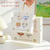 Bolsa de Regalo de Cumpleaños para Gatito de Dibujos Animados Travieso con Salpicaduras de Tinta, Bolsa de Tote Linda y Relajante de Papel Blanco para Regalar