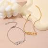 Pulsera de Acero Inoxidable con Letra Inglesa Personalizada Moda Casual Joyería de Mano con Nombre Personalizado