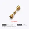 Pulseira de Corda de Couro Banhada a Ouro de Aço Inoxidável Fecho para Extremidade de Colar Design Simples de Fivela Conector de Joias DIY Acessórios