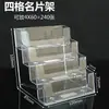 Porta-Cartões de Visita Criativo de Quatro Camadas e Oito Compartimentos Suporte Transparente para Cartões de Visita Material de Escritório Armazenamento de Cartões para Mesa Caixa de Cartões de Visita em Acrílico